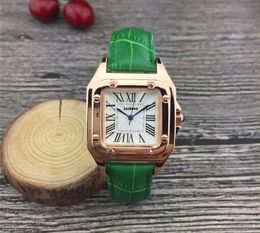 Hot Koop Luxe Vrouwen Horloge 32Mm Nieuwe Mode Vrouwen Jurk Horloges Vierkante Case Lederen Band Relogio Feminino Dame quartz Horloge