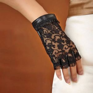 Vente chaude médivale lolita femmes gants en cuir authentiques non doublés