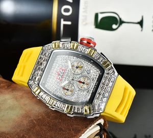 Offre spéciale hommes mode montre de luxe diamant glacé étanche Quartz montre-bracelet bleu Silicone bande fête tenue décontractée montres