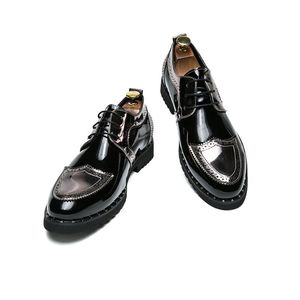 Hot Sale- Mannen Formele Schoenen Merk Mannen Klassieke Puntschoenen Patent Lederen Oxford Schoenen voor Mannen Business, Bruidegom Zwarte jurk Schoenen Maat 38-48