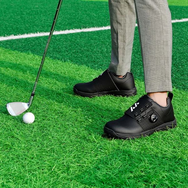 Vente chaude hommes Chaussures de golf imperméables en cuir de golf de golf Chaussures hommes confort confort non glippons pointes