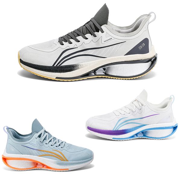 Gran oferta de zapatillas para correr para hombre, cómodas, antideslizantes, resistentes al desgaste, transpirables, con cordones, color negro y naranja, zapatillas deportivas para hombre