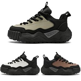 Hot Sale Men Running Shoes Comfort Wear-resistente veter bruin witte schoenen heren trainers sport sneakers maat 40-44