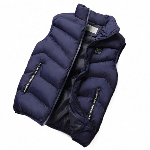 Offre spéciale hommes gilet col montant rembourré épaissir chaud hiver gilet pour un usage quotidien P9r2 #