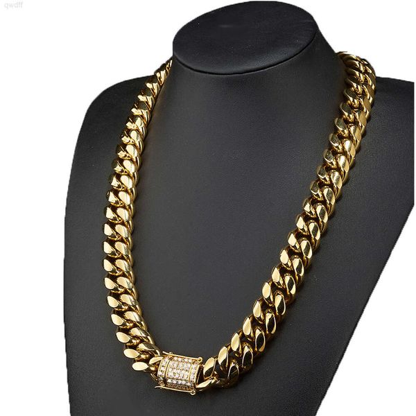 Offre spéciale hommes Crypto Miami Hip Hop cubain fraisé chaîne titane acier collier