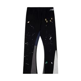 Hot Sale heren jeans zwarte broek mode klassiekers galerijen depts zweet gespikkelde letter print heren dames paar los veelzijdige casual broek rechte topkwaliteit