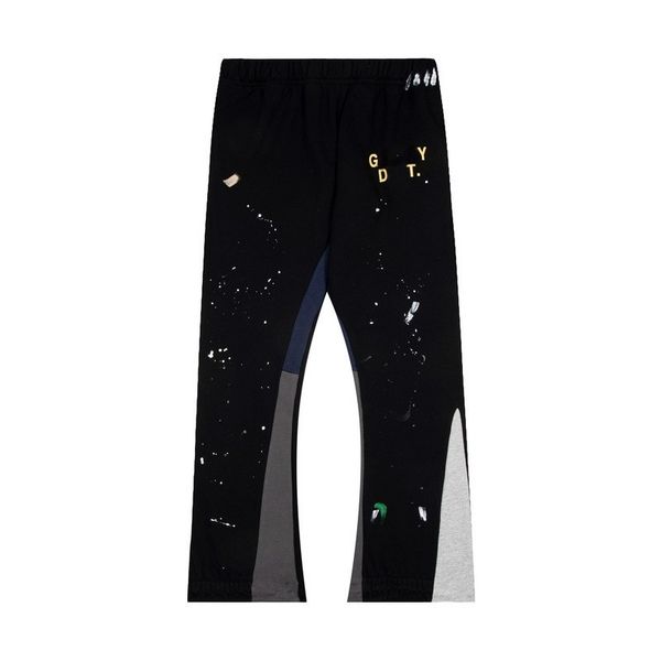 Vente chaude Hommes Jeans Pantalon Noir Mode Classiques Galeries Départements Sweat Moucheté Lettre Imprimer Hommes Femmes Couple Lâche Polyvalent Pantalons Décontractés Droit Top Qualité