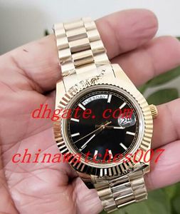 2022 Bracelet de montre en acier inoxydable pour homme en or 18 carats 41 mm Noir Diagonal 228238 Sport Mécanique automatique