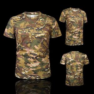 Offre spéciale hommes t-shirt vêtements tactique hommes chemise Camouflage armée séchage rapide respirant à manches courtes homme décontracté