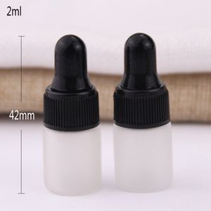 Offre spéciale Mini flacons en verre transparent givré 2 ml 3 ml 5 ml flacons compte-gouttes en verre pour échantillon d'huile essentielle de parfum