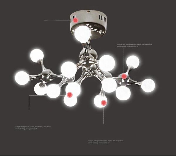 Lámpara de techo Led moderna, candelabro redondo creativo para el hogar, café, personalidad, restaurante, Hotel, luz colgante Molecular