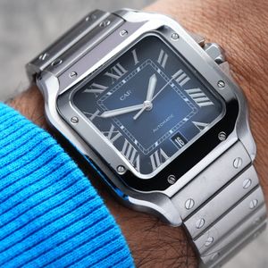 Hot Sale Montre Luxe Original Santo Watch 40mm Blue Dial Mens Watch Designer Movement horloges hoogwaardige polshorloges luxe horloge dhgate nieuw