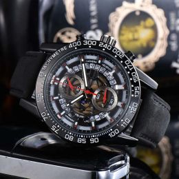 Hot Sale Montre Luxe Originele Tags Heuer Carrera Chronograph Men Kijk Tourbillon Skeleton Dial Designer horloges Hoge kwaliteit Mens Luxury Watch AAA 988