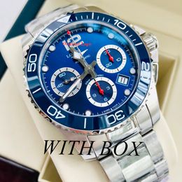 Venta caliente Montre Original Conquest Reloj Hombres Movimiento Relojes de diseño Cronógrafo 41 mm Acero inoxidable Relojes de pulsera con esfera azul Reloj de lujo para hombre Dhgate Nuevo