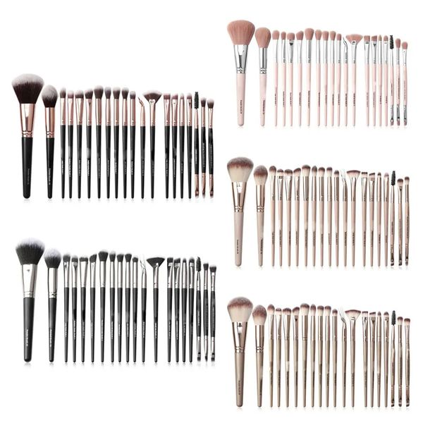 Vente chaude multi-couleurs 20 pcs Brosse de maquillage pour les yeux professionnels Brosse d'outil de beauté en or rose