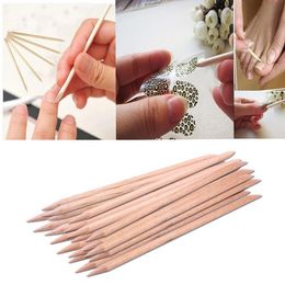 Bâton en bois Orange pour Nail Art, dissolvant de cuticules, accessoires d'outils d'art des ongles, 100 pièces/ensemble, offre spéciale