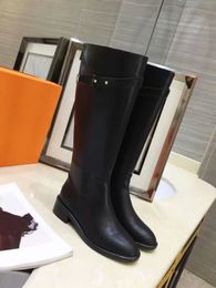 Vente chaude-Nouvelle Arrivée H Hiver Martin Bottes Pour Femmes Genou En Cuir Véritable Chevalier Bottes D'hiver Taille 35-40