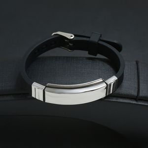 Rvs Siliconen Simple Lege Charm Armbanden voor Mannen Dames Mode Bangle Party Club Decor Jewelry