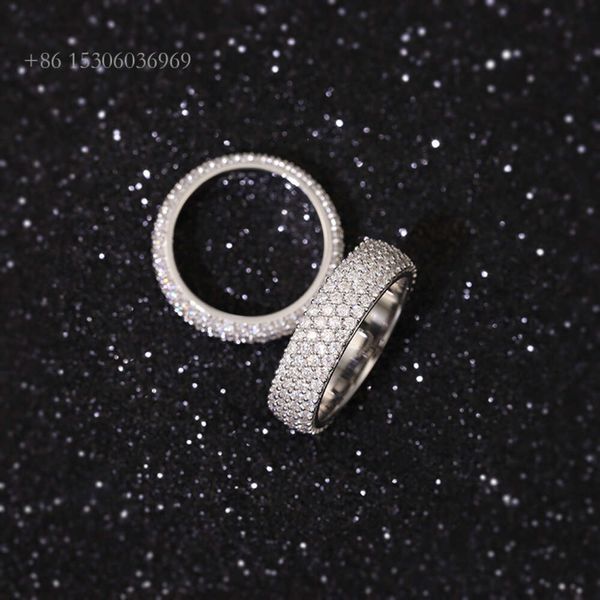 Bague en argent Sterling pour hommes et femmes, nouveau prix bon marché, Hip Hop, Moissanite glacée, à la mode, offre spéciale