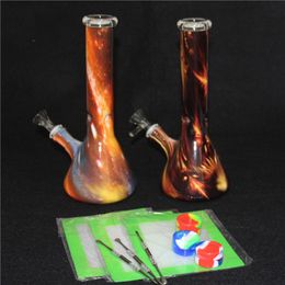 narguilés en verre coloré Pyrex Water Bongs avec des lèvres colorées 14mm Joint Beaker Bong Pipes Oil Rigs