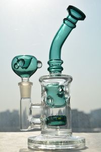 narguilés Bong Glass Fab Egg Recycler Bong en verre vert Fab Egg rigs 2 Fonction 14 mm Joint