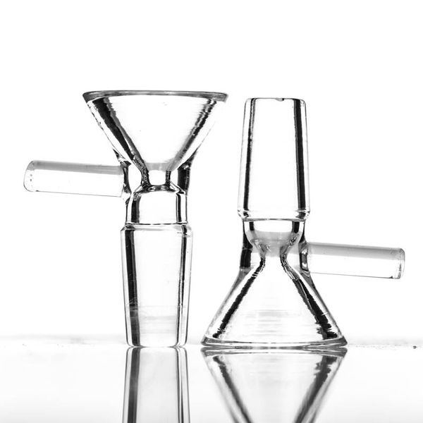 Narguilés bols en verre 18mm 14mm bol avec poignée claire pour verres à tabac aux herbes Bongs plates-formes pétrolières accessoires pour fumer