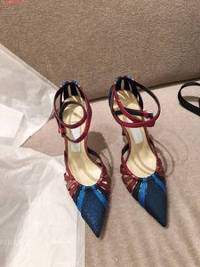 Vente chaude-nouvelle mode sandales à talons hauts chaussures dame de haute qualité bleu foncé noblesse sexy élégance marque choix charme délicat