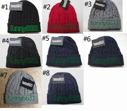 10 stks Winter Man Cool Mode Hoeden Vrouw Breien Hoed Unisex Warm Hoed Classic Cap Vrouw Gebreide Hat Beanie Hoeden 8 Kleuren Gratis Verzending