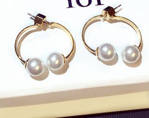 grosses soldes ! nouveau ins à la mode design spécial luxe double perles boucles d'oreilles pour femme filles