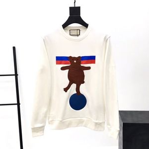 Hot Koop Nieuw gemaakt in Italië Dansen Bear Embroidery Pullover Sweatshirt Mode High-End Mannen Dames Crewneck Lange Mouw Sweater