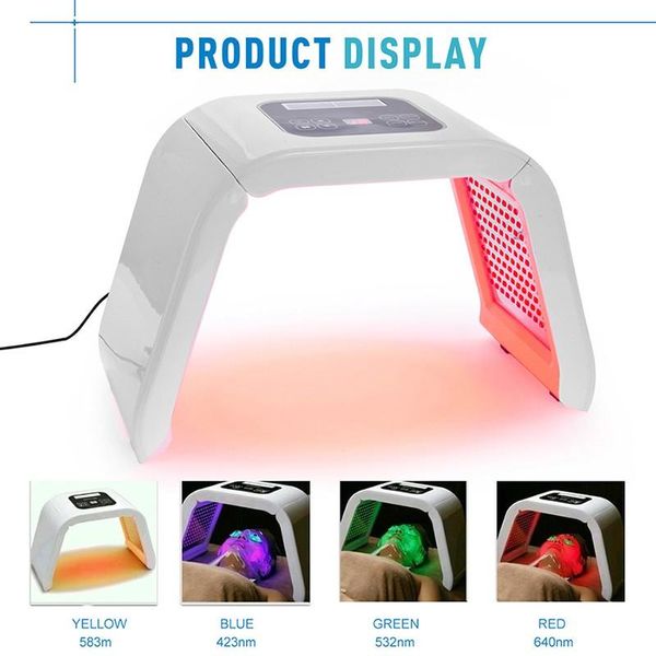 Remise Chaude Nouveau PDT LED photon Omega luminothérapie 4 couleurs LED masque facial lumière photothérapie lampe Machine pour éliminer l'acné rajeunissement de la peau