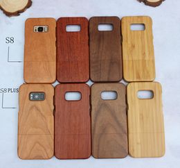 Venta caliente La caja de madera más nueva del teléfono móvil para Samsung Galaxy S8 Plus S9 Note 8 note8 S7 edge Contraportada dura de madera Cajas de teléfono de bambú para Iphone