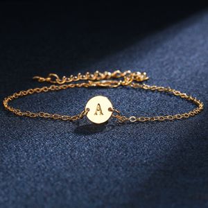 Vente chaude Date Plaqué Or A-Z Lettre Pendentif Bracelet Bracelet Cheville Couple Bijoux Cadeaux De Fête Accessoires De Noël