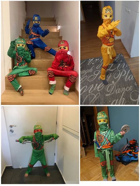 Venta caliente Ninja Cosplay Disfraces Niños y Niñas Mono Conjunto de armas cosplay anime fantasía infantil Halloween Ropa de fiesta de Navidad