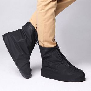 Hot Sale-oof Shoes Cover Reusable Zippered Rainproof Shoes Covers High Elastic Fabric Thicken Sole Slip-resistant Free Shipping