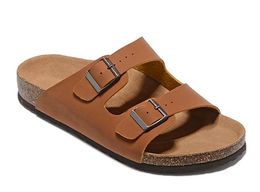 Hot koop-orignal schoenen schoenen mannelijke twee gesp zomer strand lederen sandaal unisex size