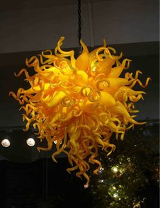 Lámparas Lámpara colgante naranja Decoración del hogar Lámpara de cristal soplado a mano de estilo italiano