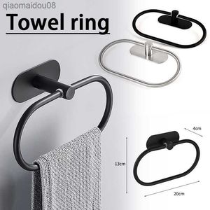 Hot Koop Ovale Handdoek Ring Rvs Hanger Handdoek Rail voor Badkamer Keuken Accessorie Wandmontage Handdoekenrek Badkamer L230704