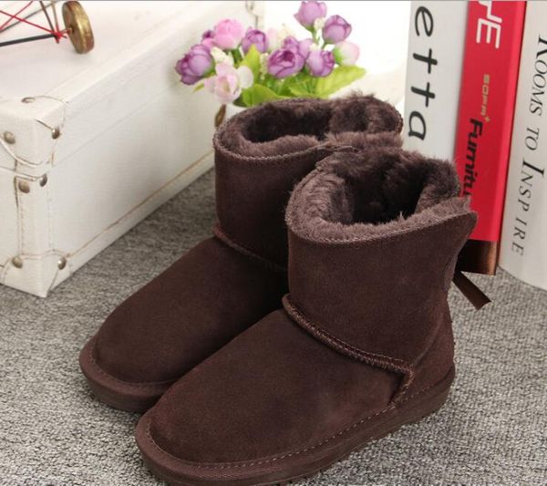 Venta caliente-ow botas de cuero para niños y niñas botas de nieve cálidas de invierno 5062 tamaño 20-35