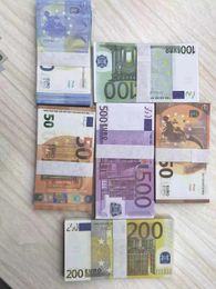 Hot Sale Party Supplies Fake Money Banknote 10 20 50 100 200 500 Euros Relist Toy Bar accessoires Copie de monnaie Copie de monnaie Money Billets 100pcs / Pack