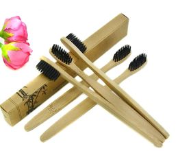 Vente chaude Bambou personnalisée Broissures de dents de la langue plus nettoyant Kit de voyage de dents dentaire Brosse de bois brosse en bois