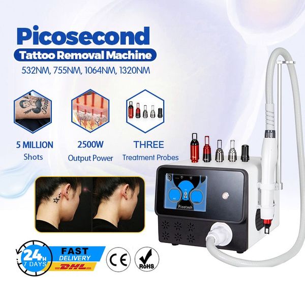 Hot Koop Pico laser Q Switched Draagbare Nd Yag Laser Tattoo Verwijdering Apparatuur 1320nm 1064nm 755nm 532nm