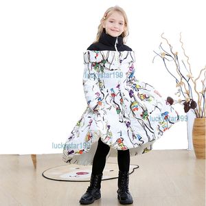 Winter Meisjes Katoenen Jas 4-12T Prinses Meisje Verdikking Warme Lange Overjas 5 Kleuren Kinderen Slanke bovenkleding