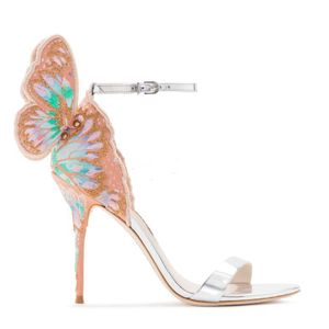 Hot Sale-Print Borduurwerk Butterfly Wing Sandals Designers Merk Sophia Webster Ladies Prom Party Shoes