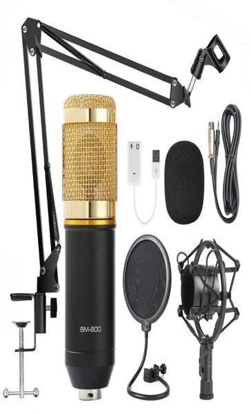 Gran oferta de micrófono condensador de BM-800 profesional BM 800 cardioide Pro o micrófono de grabación de voz de estudio + soporte de pie 1057759