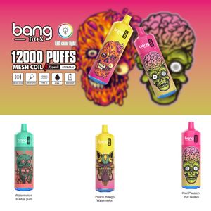 Vente chaude bouffée 12000 Bang Box bouffée 12k vapes e cigarette stylo vape jetable batterie rechargeable chariot prérempli pod vaper 12000 bouffées bobine de maille 2% 5% 0% 3%