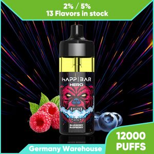 Offre spéciale bouffée 12K jetable 12000bouffées maille bobine Vaper Rechargeable débit d'air réglable grande fumée 2% 5% force 16ML Vape jus