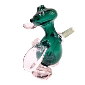 Schattig dierlijk glazen handpijpje: groene Pyrex-rookpijp voor uniek genot