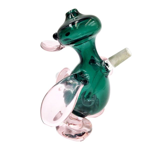 Adorable pipe à main en verre animal : pipe à fumer en pyrex vert pour un plaisir unique