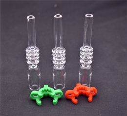 Accesorios para fumar narguile Punta de clavo de cuarzo 10 mm 14 mm 18 mm Clavos de cuarzo macho para Dab Oil Rig Water Bong con clips de plástico Keck